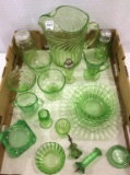 Group of Various Green Depression Glass
