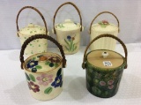 Lot of 5 Various Biscuit or Cracker Jars