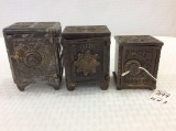 Lot of 3 Iron Safe Banks Including Ideal