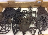 Lot of 10 Various Decorative Iron Trivets