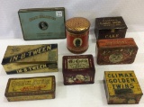 Lot of 8 Various Tobacco & Cigarette Tins