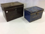 Lot of 2 Tin Bread Boxes