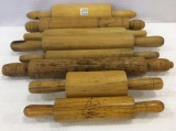 Lot of 8 Various Wood Rolling Pins