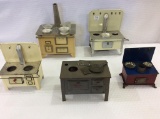 Lot of 5 Children's Tin & Metal Toy Stoves