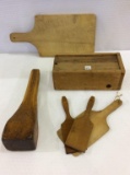 Lot of 6 wood Pieces Including Wood