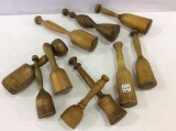 Lot of Approx. 10 Primitive Wood  Mashers