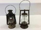 Lot of 2 Primitive Dietz Lanterns-One w/