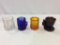 Lot of 4 Various Glass Toothpicks-Various Colors