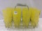 8 Yellow Lemonade Glasses in Metal Holder