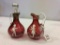 Pair of Cranberry Mary Gregory Cruets (One