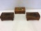 Lot of 3 Decorative Vintage Wood Jewelry Boxes