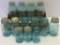Group of 13 Green Glass Fruit Jars-Most