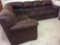Brown Suede Fabric Sectional Sofa
