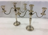 Pair of Ornate Sheffield Silver Candleabras