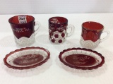 Lot of 5 Red Ruby Flash Pieces Including
