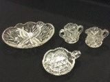 Lot of 4 Cut Glass Pieces Including