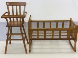 Lot of 2 Children's Wood Doll Furniture