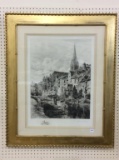 Very Lg. Framed Antique Etching