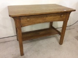 Sm. Oak One Drawer Library Table