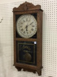 Wall Hanging Keywind New Haven Clock w/ Tablet