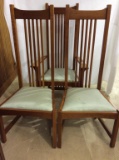 Lot of 3 Contemp. Mission Oak Style Chairs-