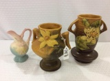 Lot of 3 Pottery Pieces Including 2 Roseville