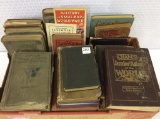 Lg. Group of Old School Books & Dictorinaries