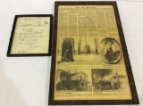 Framed Letter From Johnny Warfield to Mr. Edward