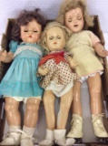 Lot of 3 Vintage Composition Dolls