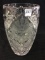 Heavy Ornate Floral Design Glass Vase