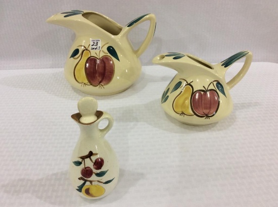Lot of 3 Including Purinton ware Fruit Design