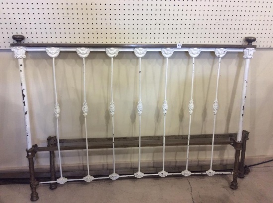 Vintage Heavy Iron & Brass Bed w/