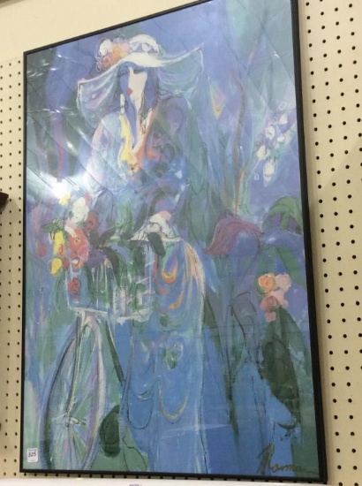 Contemp. Framed & Signed Print of Women Riding
