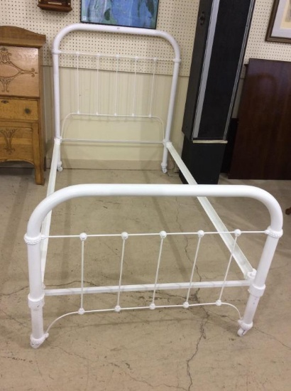 White Paint Metal & Iron Twin Bed Frame