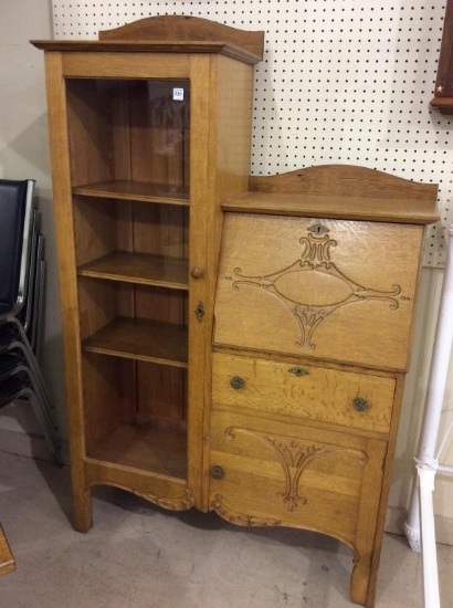 Antique Glass Door Secretary/Bookcase
