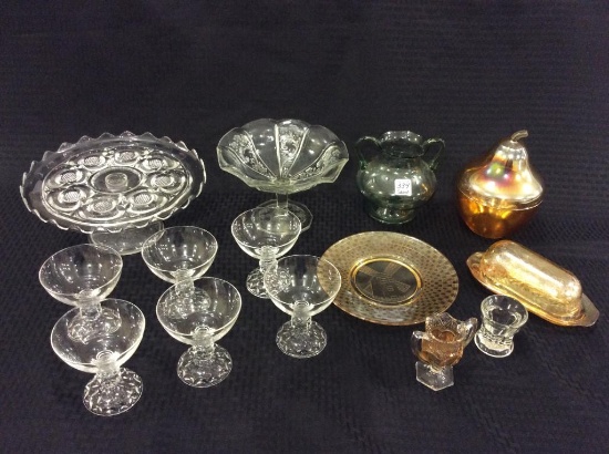 Lot of Glassware Including Carnival Glass PIeces,