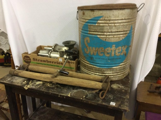 Lg. Group Including Lg. Sweetex Shortening Tin,