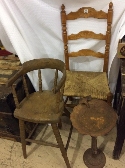 Lot of 3 Including Primitive Youth Chair,