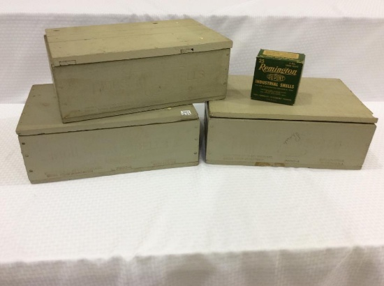 Lot of 4 Including 3 Grey Paint Wood Remington