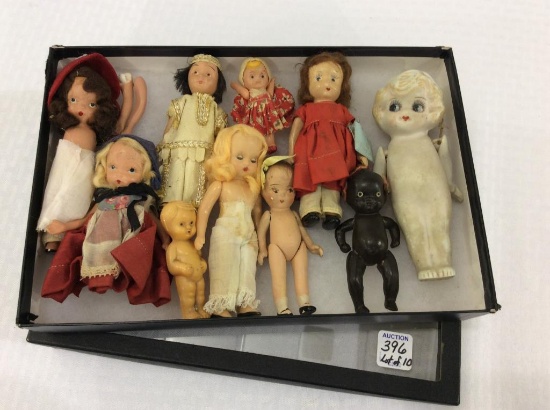 Lot of 10 Small Vintage Dolls including