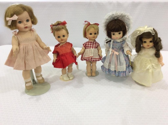 Lot of 5 Older Vinyl Dolls including