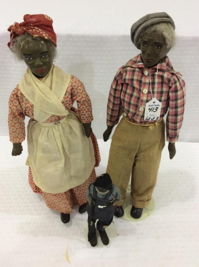 Lot of 3 Vintage Black Memorabilia Dolls
