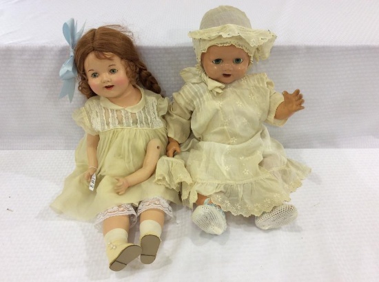 Lot of 2 Large Composition Dolls