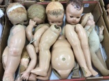 Box of Various Doll Parts