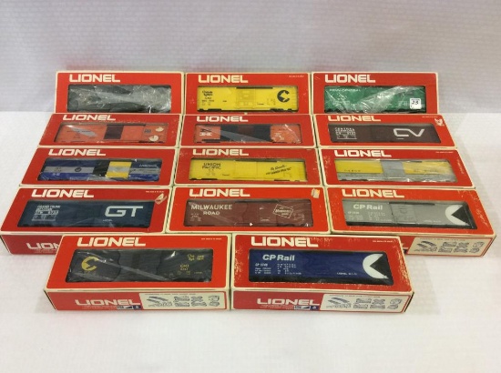 Lot of 14 Lionel O-Gauge Box Cars in Boxes