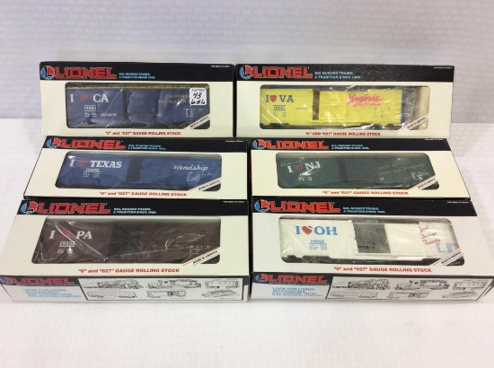 Lot of 6 Lionel O Gauge "I Love" Box Cars