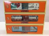 Lot of 3 Lionel O Gauge Box Cars in Boxes