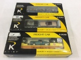 Lot of 3 K-Line O-Gauge Freight Cars in Boxes