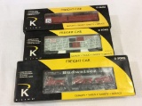 Lot of 3 K-Line O Gauge Freight Cars in Boxes