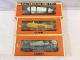 Lot of 3 Lionel O Gauge Flat Cars in Boxes